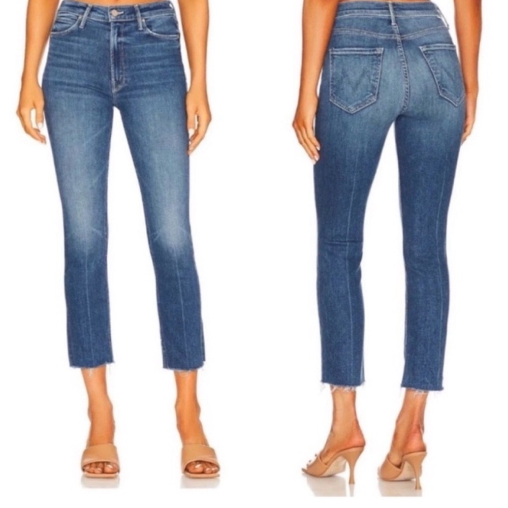 Mother Mid Rise Dazzler Ankle Fray - Size 25 in wash Opposites Attract
